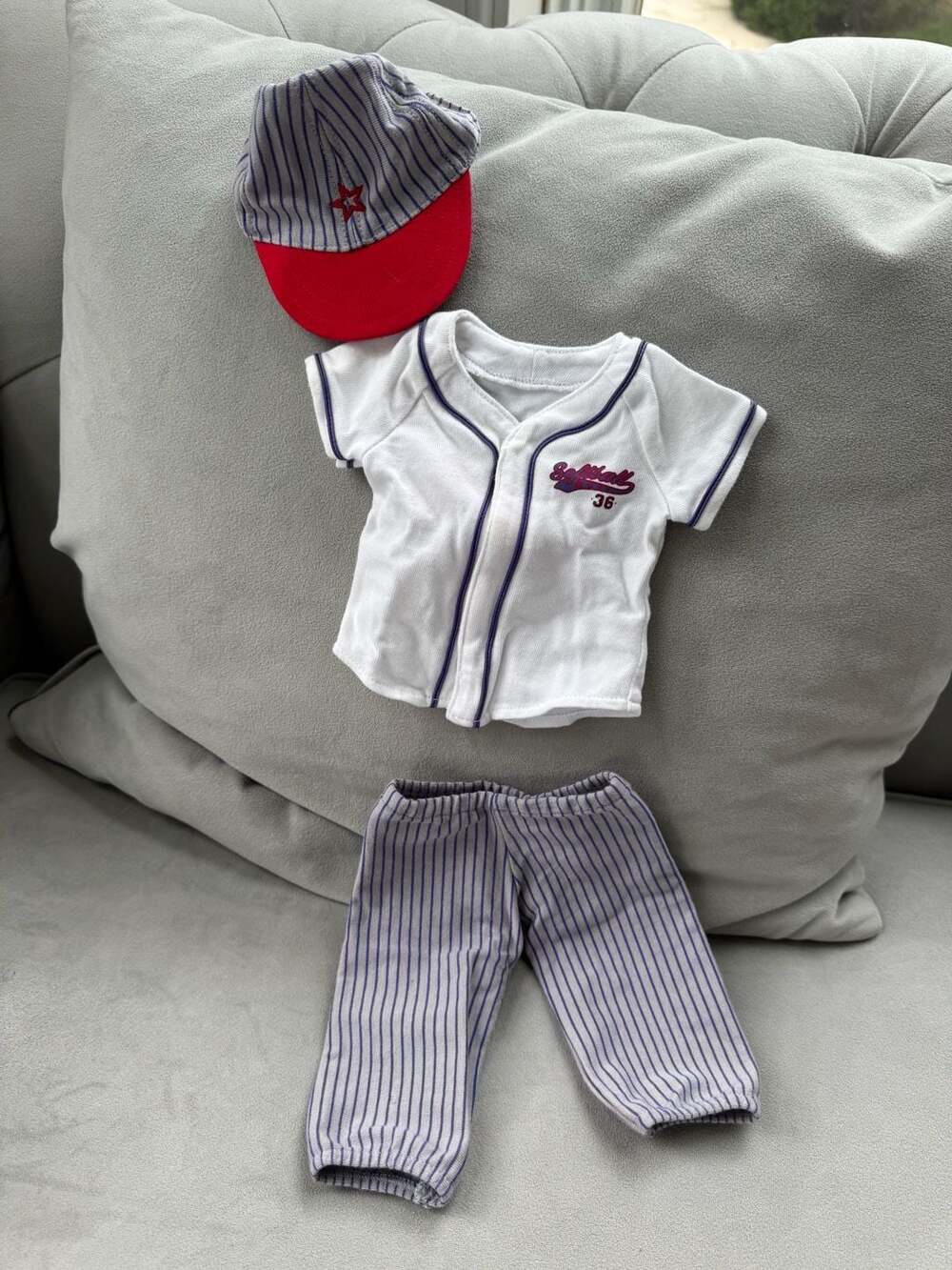 American Girl Doll Softball Uniform Outfit Jersey Pants Hat